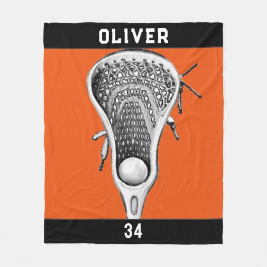 ラクロスチームオレンジ フリースブランケット (正面)