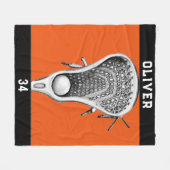 ラクロスチームオレンジ フリースブランケット (正面(横))