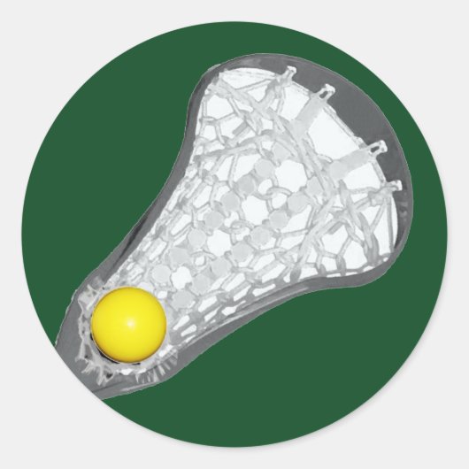 ラクロスチームグリーンクラシックラウンドステッカー ラウンドシール (正面)
