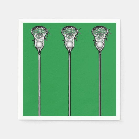 ラクロスチームグリーン スタンダードカクテルナプキン (正面)