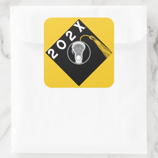 ラクロスチームシニアナイトイエロースクエアステッカー スクエアシール (バッグ)