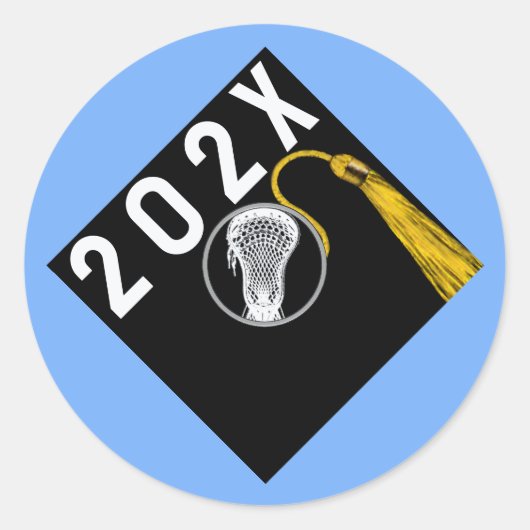 ラクロスチームシニアナイトライトブルースクエアスティック ラウンドシール (正面)