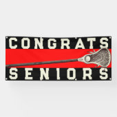 ラクロスチームシニア赤おめでとうバナー 横断幕 (横)