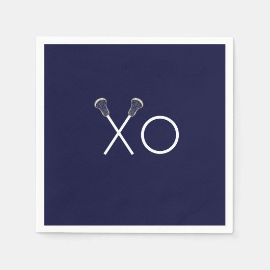 ラクロスチームネイビーブルー スタンダードカクテルナプキン (正面)