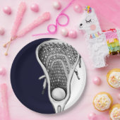 ラクロスチームネイビーブルー ペーパープレート (パーティー)