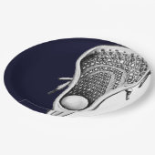 ラクロスチームネイビーブルー ペーパープレート (アングル)