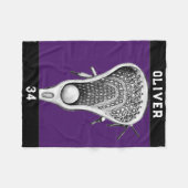 ラクロスチームパープル フリースブランケット (正面(横))