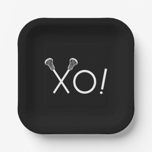 ラクロスチームブラック ペーパープレート (正面)