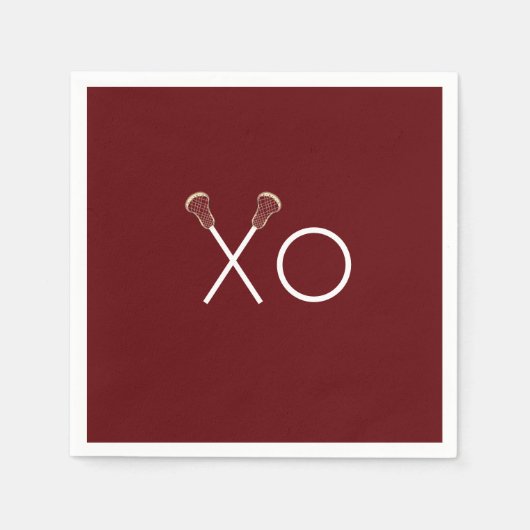 ラクロスチームマルーン スタンダードカクテルナプキン (正面)