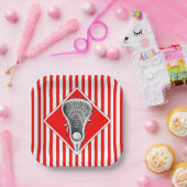 ラクロスチームレッドパーティー ペーパープレート (パーティー)