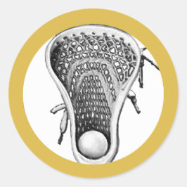 ラクロスチーム金ゴールドクラシックラウンドステッカー ラウンドシール