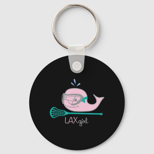 ラクロスティーズfor girls pink whale mask キーホルダー (正面)
