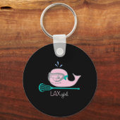 ラクロスティーズfor girls pink whale mask キーホルダー (正面)