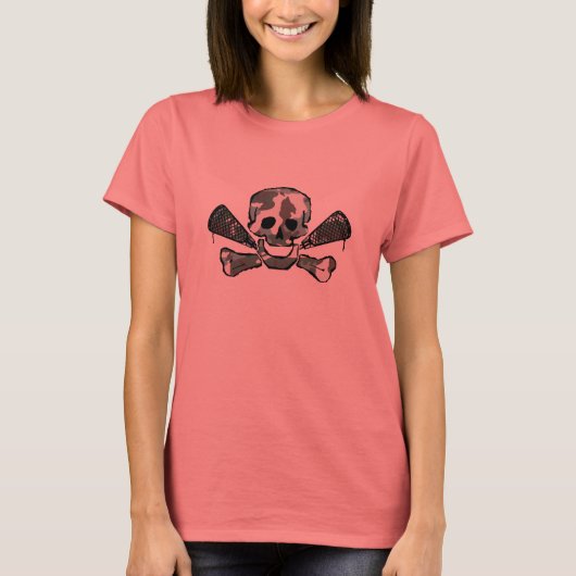 ラクロスデザインカモスカルTシャツ Tシャツ (正面)