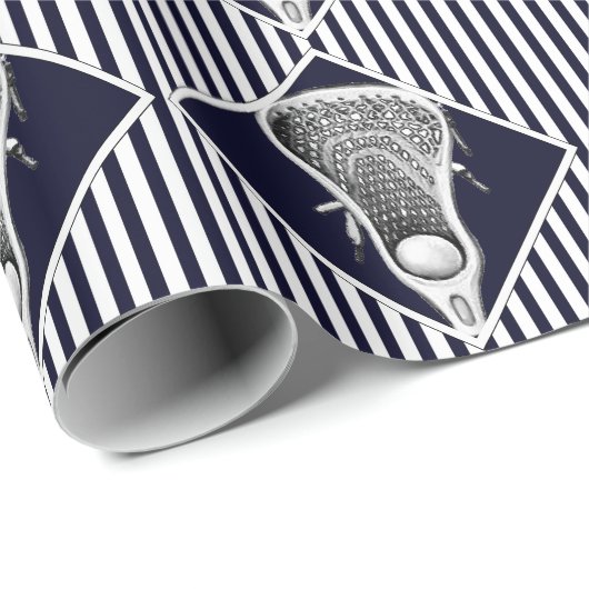 ラクロスネイビーブルースポーツギフトラッピング紙 ラッピングペーパー (ロールコーナー)