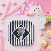 ラクロスネイビーブルーパーティー紙プレート ペーパープレート (パーティー)