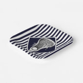 ラクロスネイビーブルーパーティー紙プレート ペーパープレート (傾斜あり)