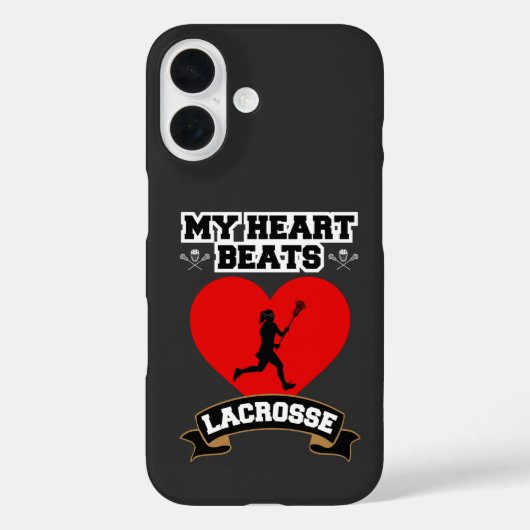 ラクロスハート女子プレーヤースポーツパッションラブ Case-Mate iPhoneケース (裏面)