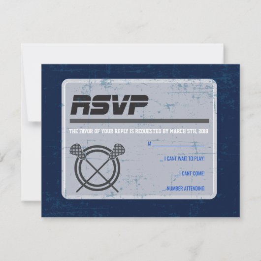 ラクロスバーバルミツワー招待状返信カード 招待状 (正面)