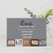 ラクロスバー(ユダヤ教の)バル・ミツバー招待状返信カード 招待状 (スタンド正面)