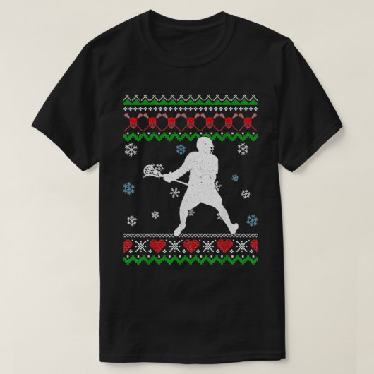 ラクロスパジャマ醜いクリスマスギフトスポーツラバーズK Tシャツ (デザイン正面)