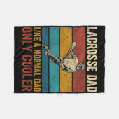 ラクロスパパは普通のパパだけ父クールのように フリースブランケット (正面(横))