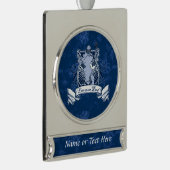 ラクロスパパカスタマイズ可能なクリスマスオーナメント シルバープレートバナーオーナメント (右)