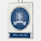 ラクロスパパカスタマイズ可能なクリスマスオーナメント シルバープレートバナーオーナメント (左)