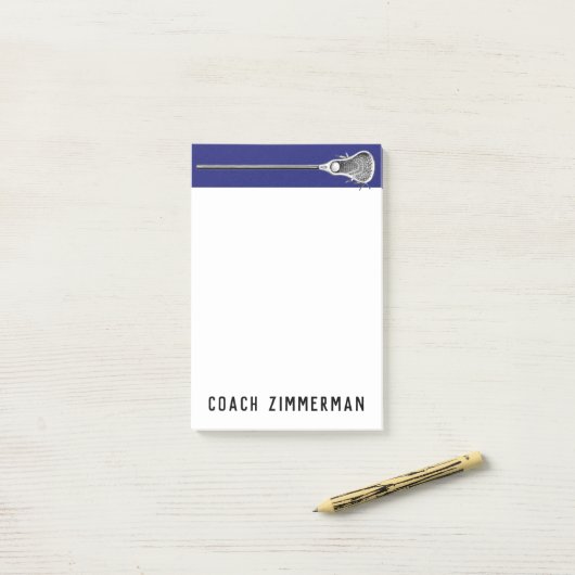 ラクロスパーソナライズされたギフトのメモ ポストイット (デスク上)