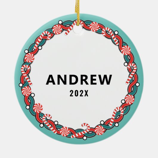 ラクロスパーソナライズされたゴアリークリスマスギフト セラミックオーナメント (裏面)