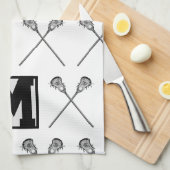 ラクロスパーソナライズされたスポーツタオル キッチンタオル (四つ折り)