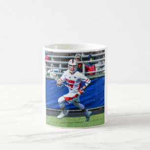 ラクロスパーソナライズされたスポーツ写真 コーヒーマグカップ