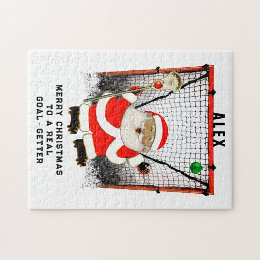 ラクロスパーソナライズされたホリデーギフト ジグソーパズル (横)