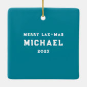 ラクロスパーソナライズされたホリデーギフト セラミックオーナメント (裏面)