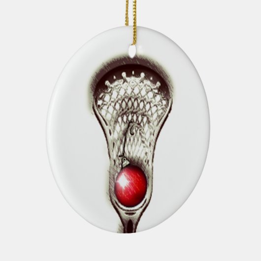 ラクロスパーソナライズされたホリデーギフト セラミックオーナメント (右)
