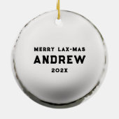 ラクロスパーソナライズされたホリデーギフト セラミックオーナメント (裏面)