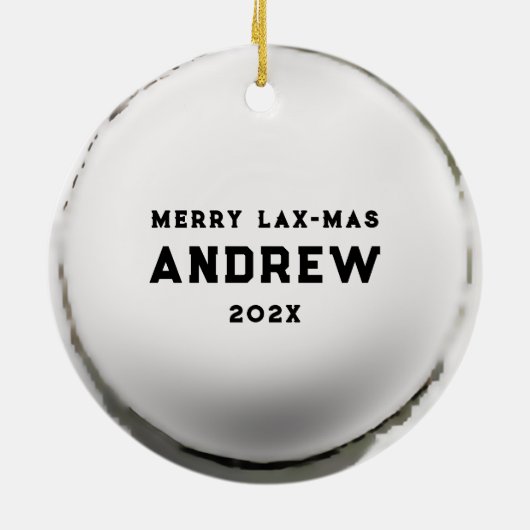 ラクロスパーソナライズされたホリデーギフト セラミックオーナメント (裏面)