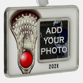 ラクロスパーソナライズされた収集可能 シルバープレートフレームオーナメント (右)