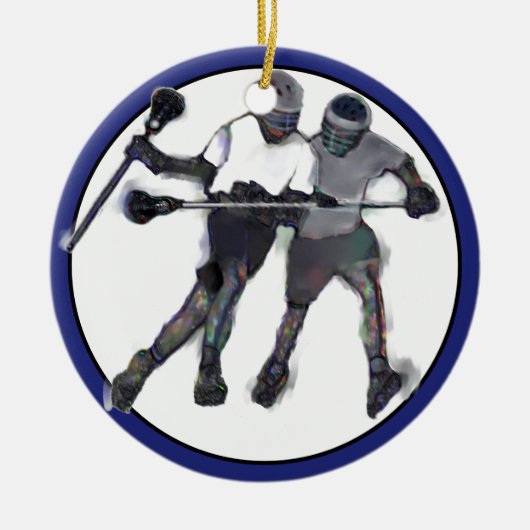 ラクロスパーソナライズされた収集可能 セラミックオーナメント (正面)