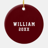 ラクロスパーソナライズされた収集可能 セラミックオーナメント (裏面)