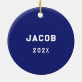 ラクロスパーソナライズされた記念 セラミックオーナメント (裏面)