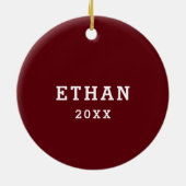 ラクロスパーソナライズされた記念 セラミックオーナメント (裏面)