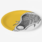 ラクロスパーティー黄 ペーパープレート (アングル)