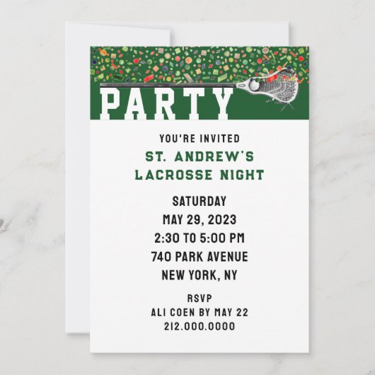 ラクロスパーティー 招待状 (正面)