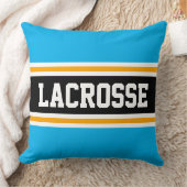 ラクロスブライトスカイブルーブラックアスレチックストライプ クッション (ブランケット)
