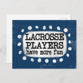ラクロスプレイヤーのおもしろいポストカード ポストカード (正面/裏面)