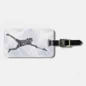 ラクロスプレイヤーのタイポグラフィカスタムックのラゲージタグ ラゲッジタグ (正面横)