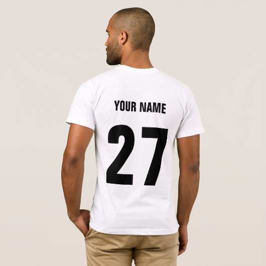 ラクロスプレイヤーのワードアート名と番号 Tシャツ (裏面フル)