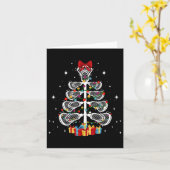 ラクロスプレイヤークリスマスギフトラクロスクリスマスツリー カード (黄色い花)