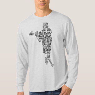 ラクロスプレイヤータイポグラフィワードアート Tシャツ